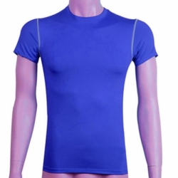 蓝色健身短袖T恤 PRO运动健身排汗速干紧身T恤上衣
