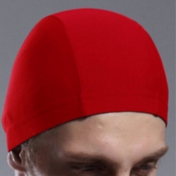 SUPERBODY高档PU泳帽 防水护耳长发泳帽 男 女 红色