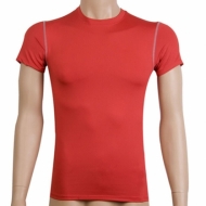 红色健身短袖T恤 PRO运动健身排汗速干紧身T恤上衣