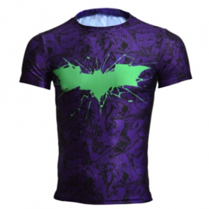 蝙蝠侠紧身短袖T恤（紫色款）
